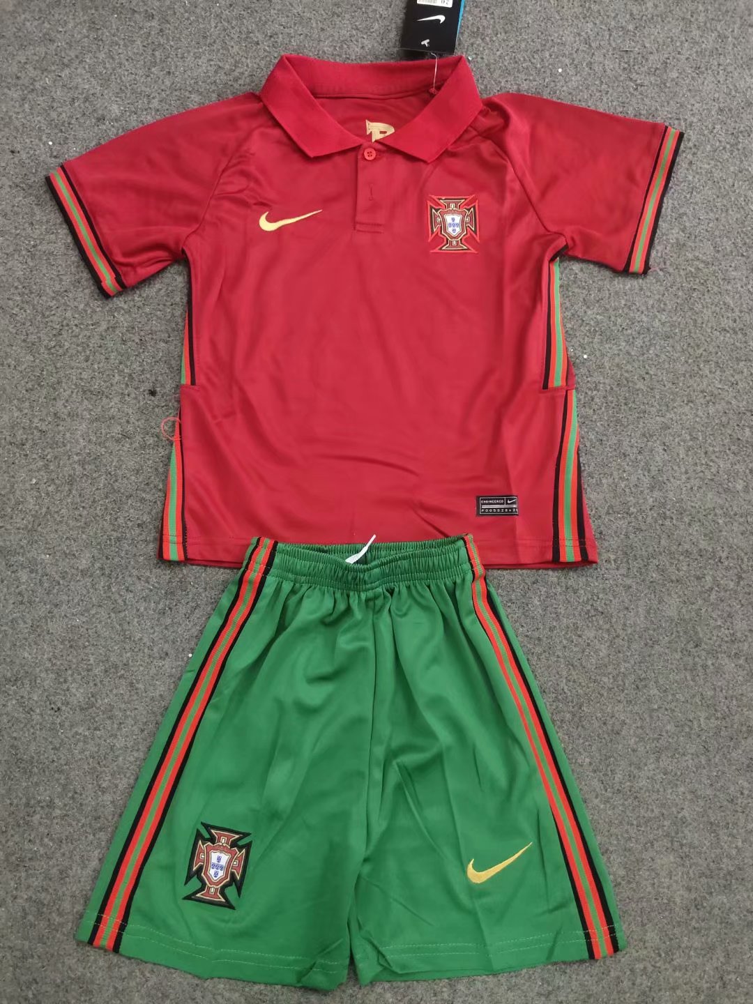 Kids-Portugal 2020 European Cup Home Soccer Jersey